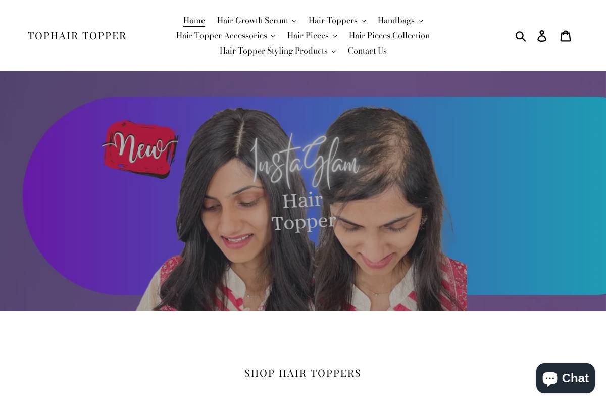 Tophairtopper homepage screenshot