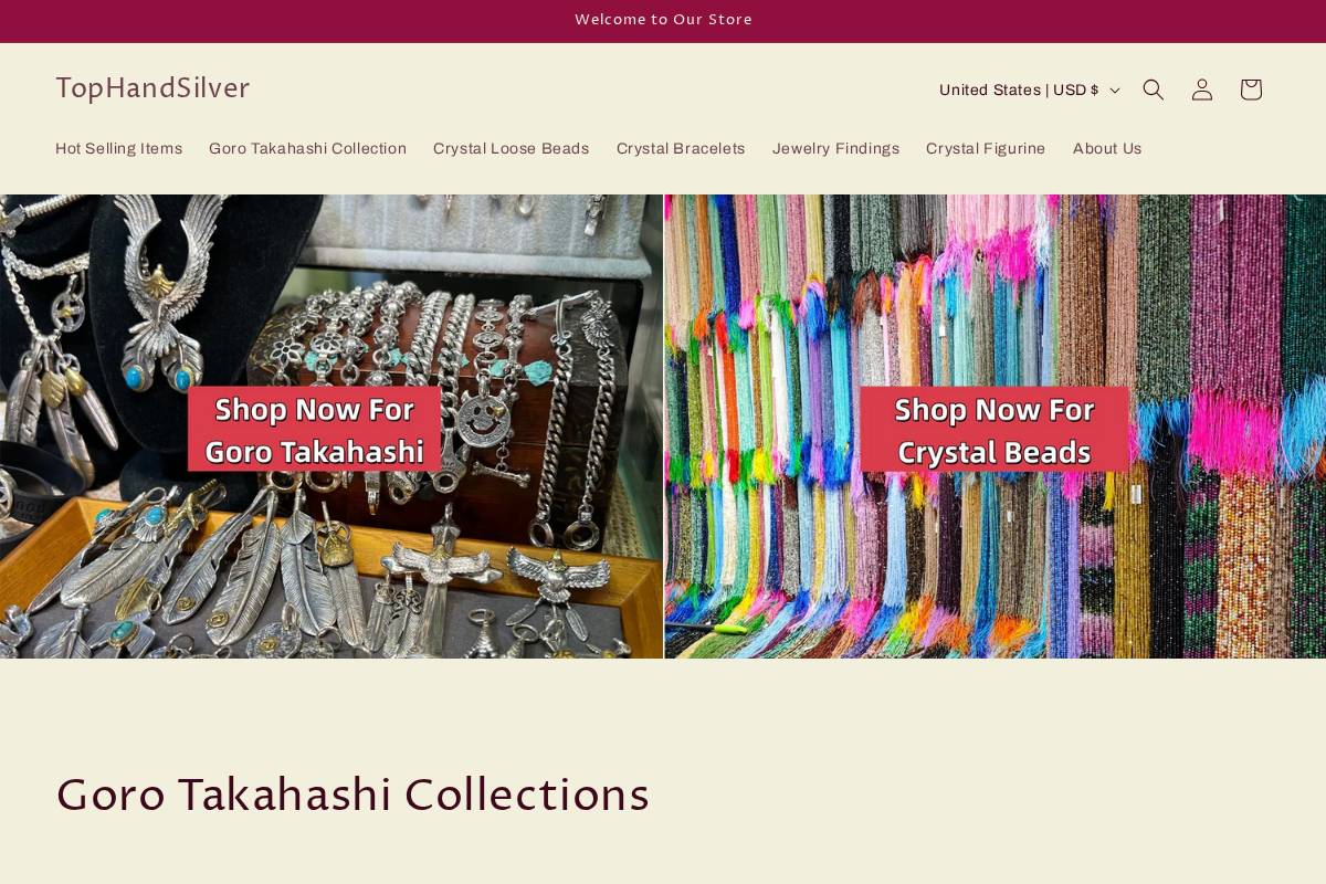 tophandsilver.com homepage screenshot