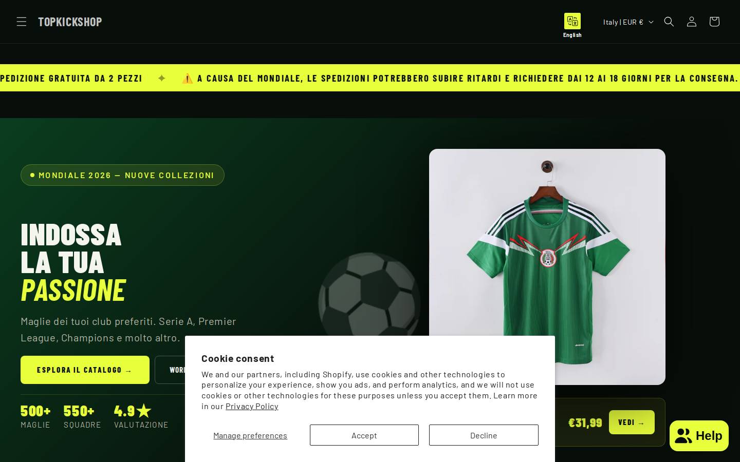 Topkickshop homepage screenshot