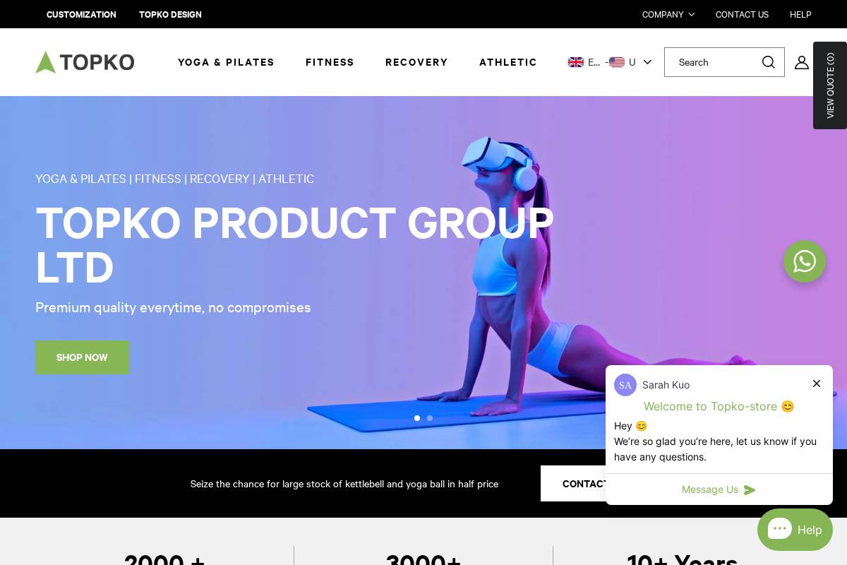 Topko Product Group homepage screenshot
