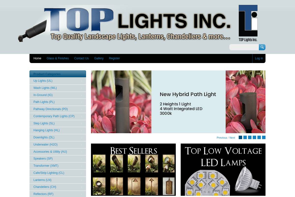 toplightsinc.com homepage screenshot