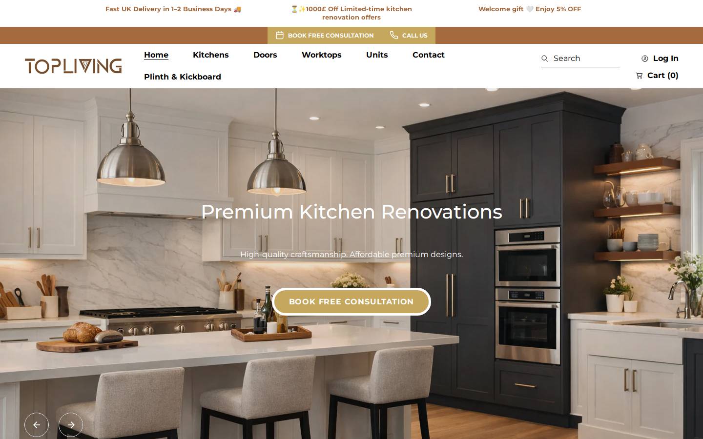 topliving.co.uk homepage screenshot