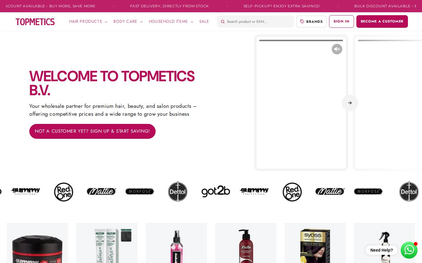 Topmetics homepage screenshot