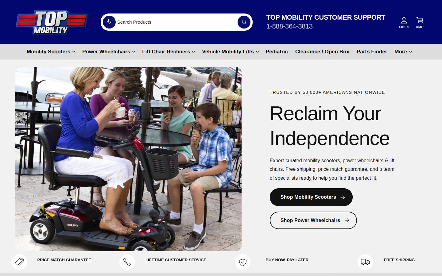 Top Mobility homepage screenshot