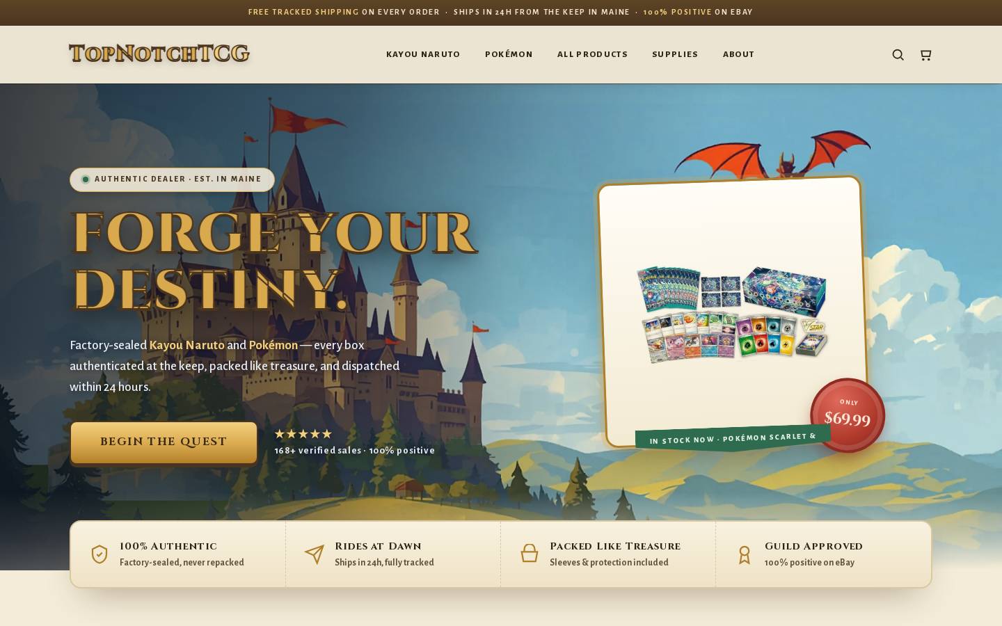 topnotchtcg.net homepage screenshot
