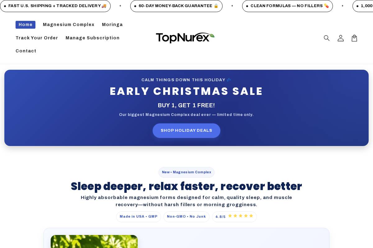Topnurex homepage screenshot