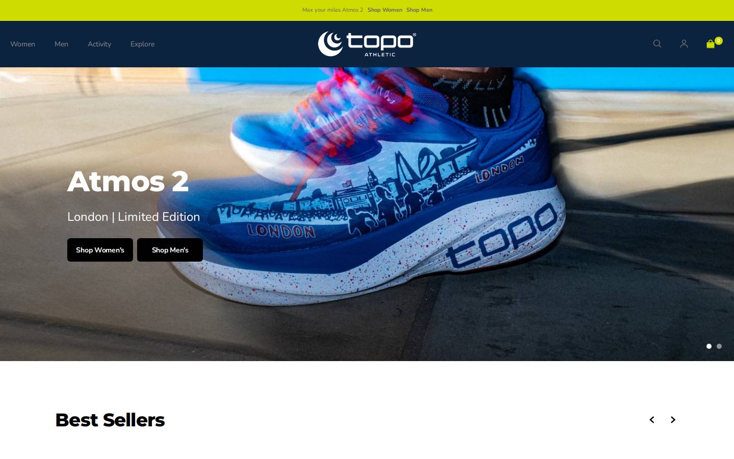 Topoathletic homepage screenshot