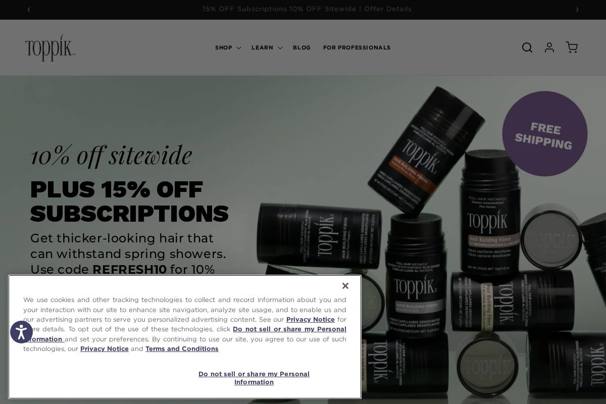 toppik.com homepage screenshot