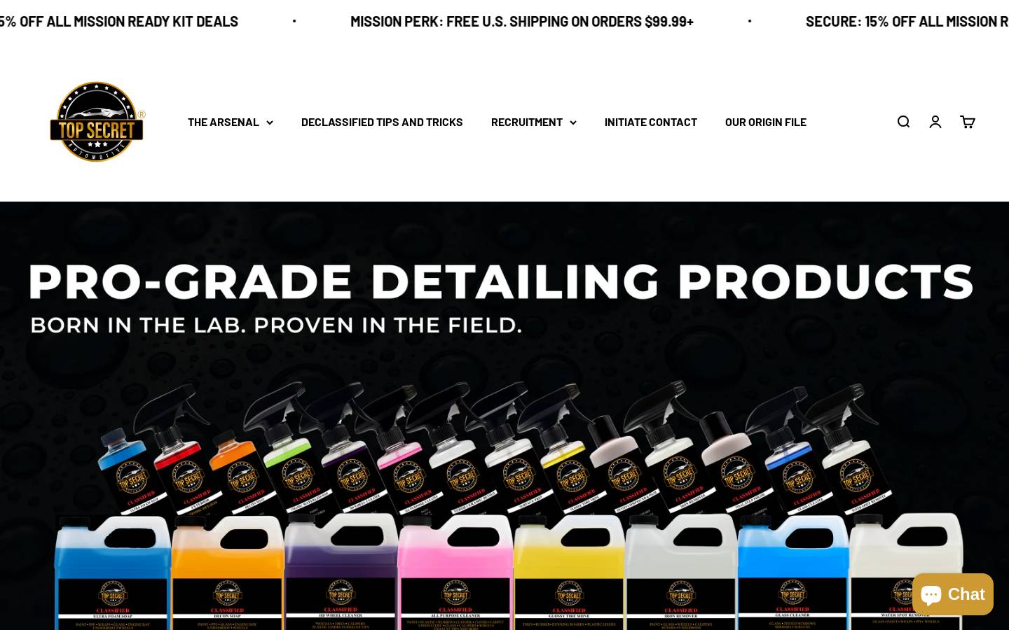 topsecretcarwash.com homepage screenshot