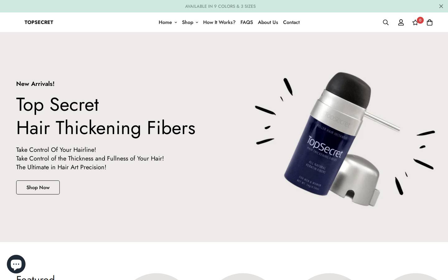 topsecretfibers.com homepage screenshot