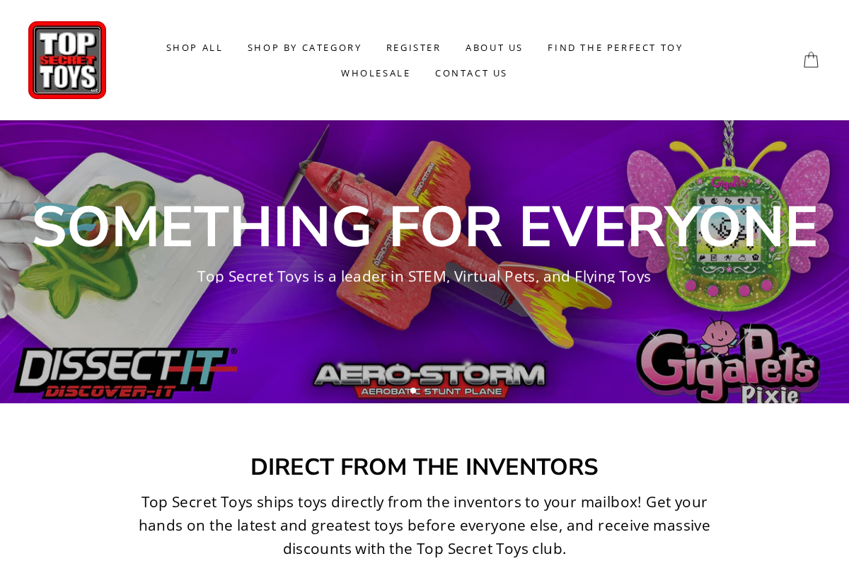 Top Secret Toys homepage screenshot