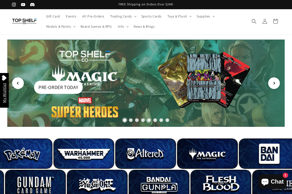 Top Shelf Collection homepage screenshot