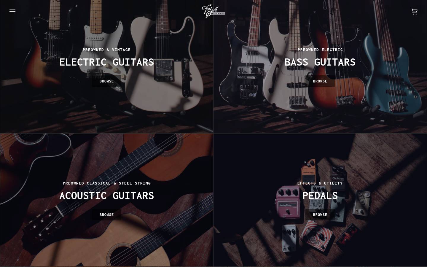 topshelfinstruments.com.au homepage screenshot