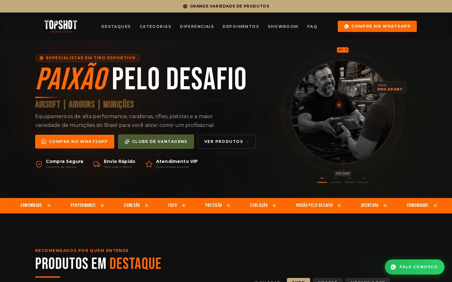 topshotbrasil.com.br homepage screenshot