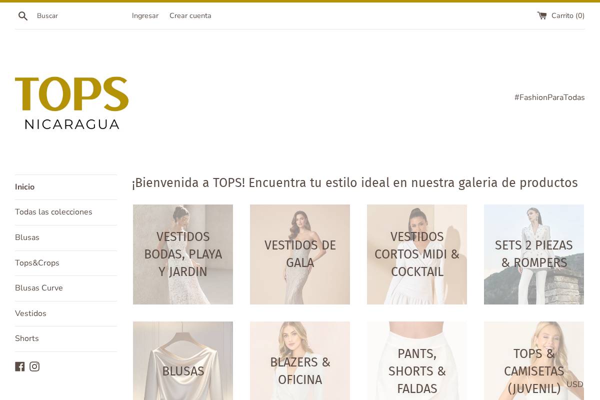 topsnicaragua.com homepage screenshot
