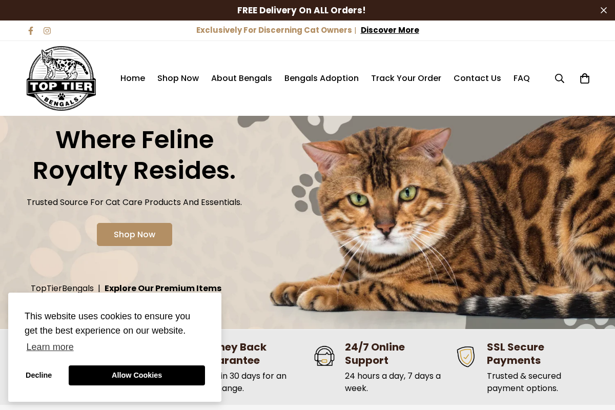 TopTierBengals homepage screenshot