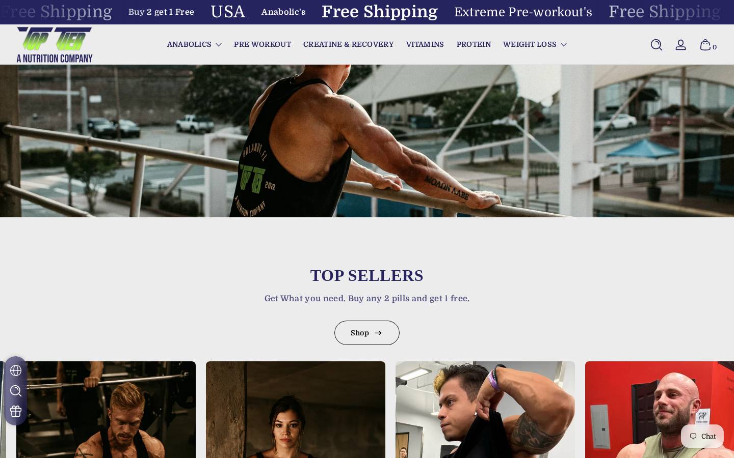toptiernutritionusa.com homepage screenshot