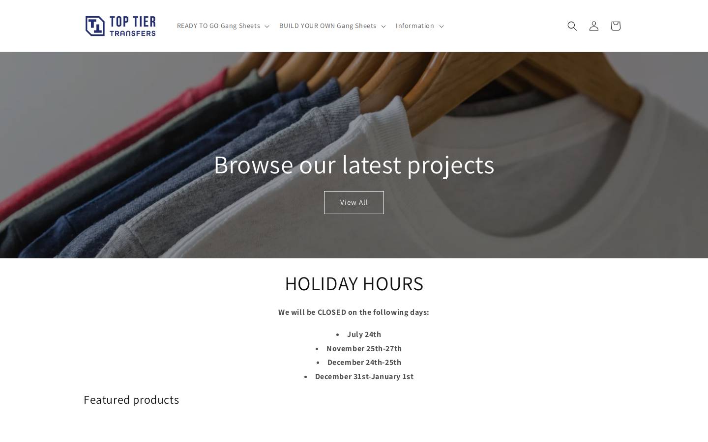 toptiertransfers.com homepage screenshot