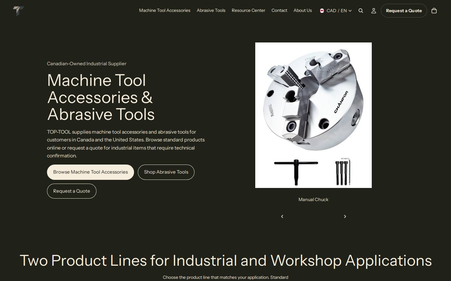 toptool.ca homepage screenshot