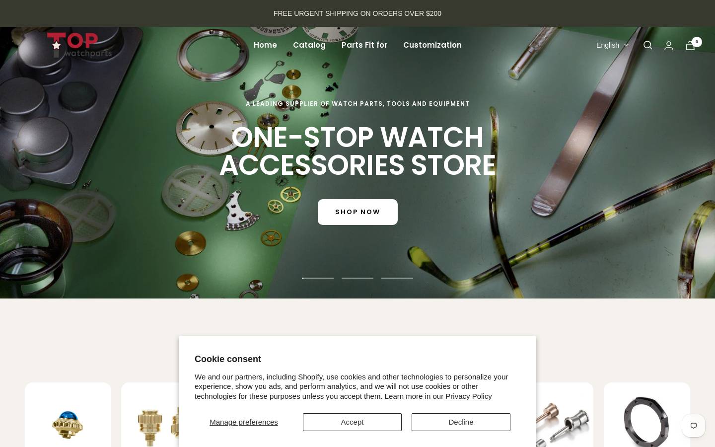 Topwatchparts homepage screenshot