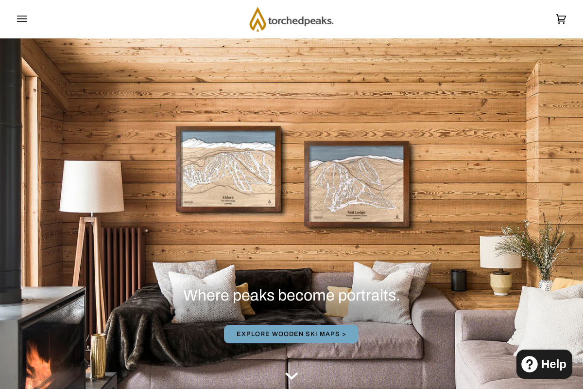 Torched Peaks homepage screenshot