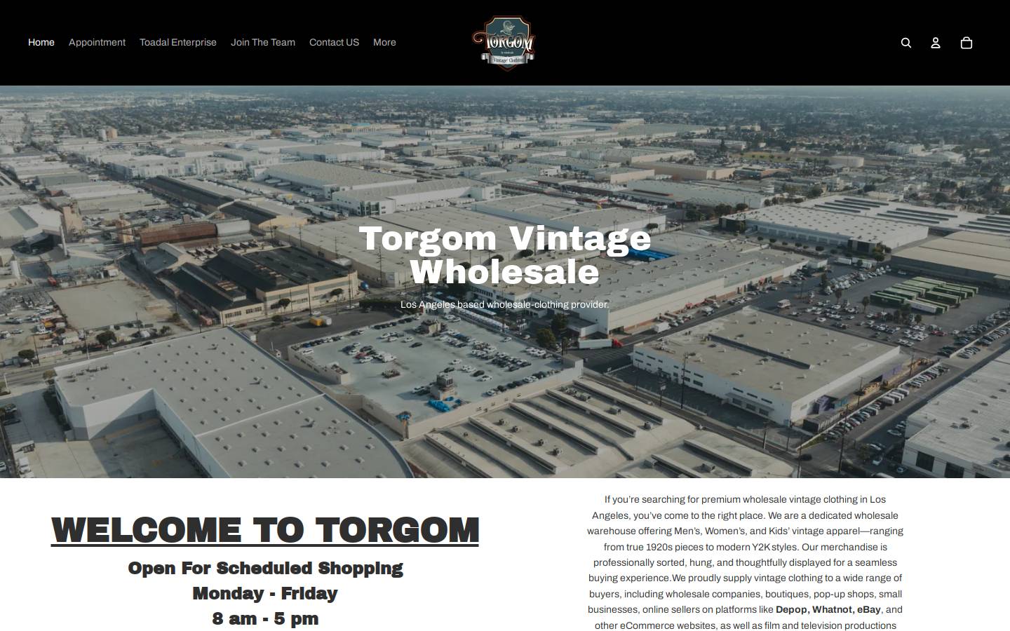 torgomvintage.com homepage screenshot