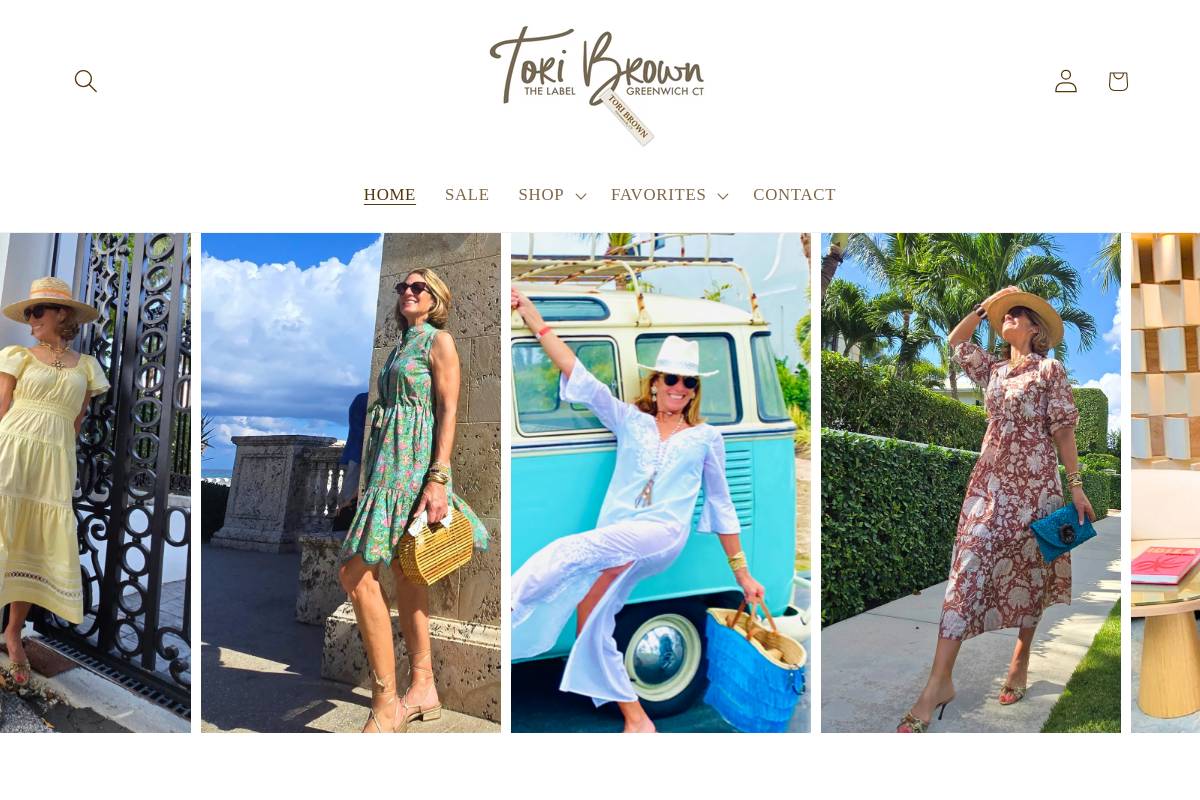 toribrownthelabel.com homepage screenshot