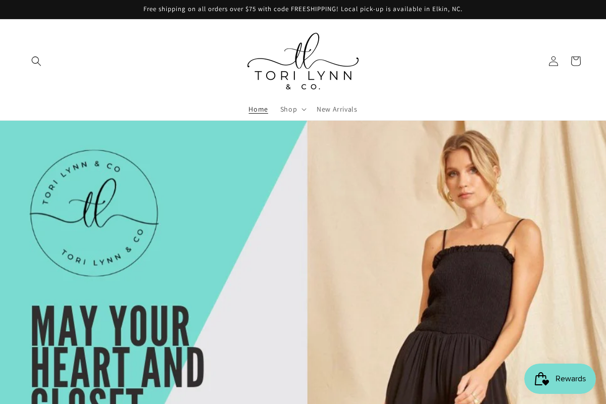 Tori Lynn & Co. homepage screenshot