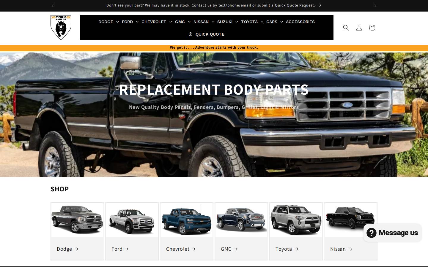 Torkparts homepage screenshot