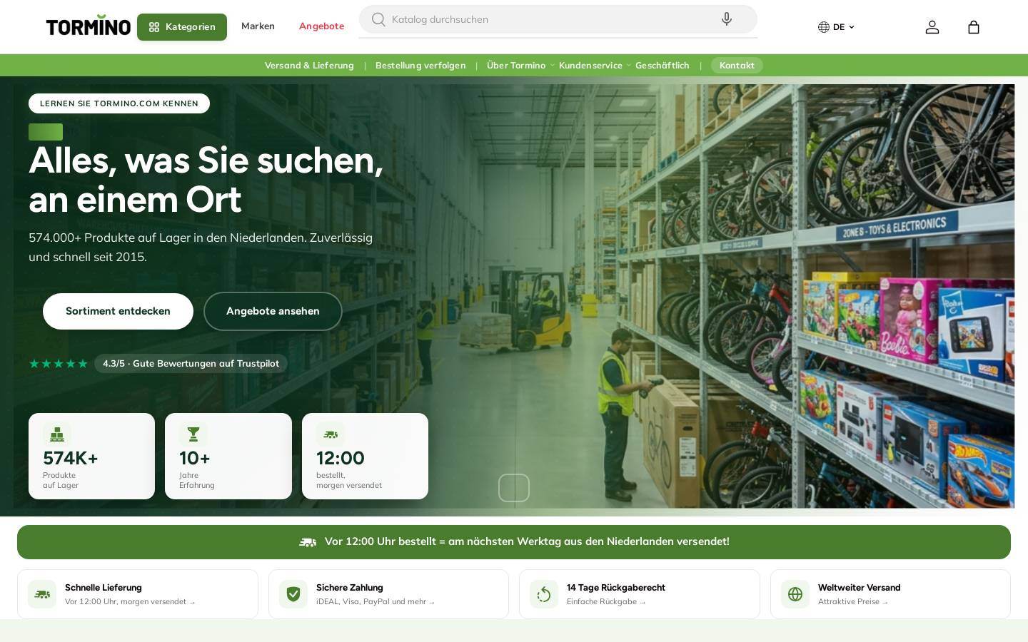 Tormino homepage screenshot