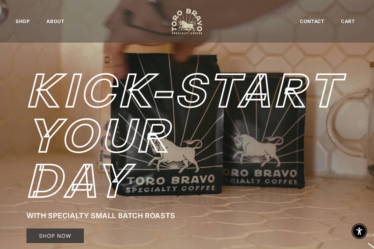 torobravocoffee.com homepage screenshot