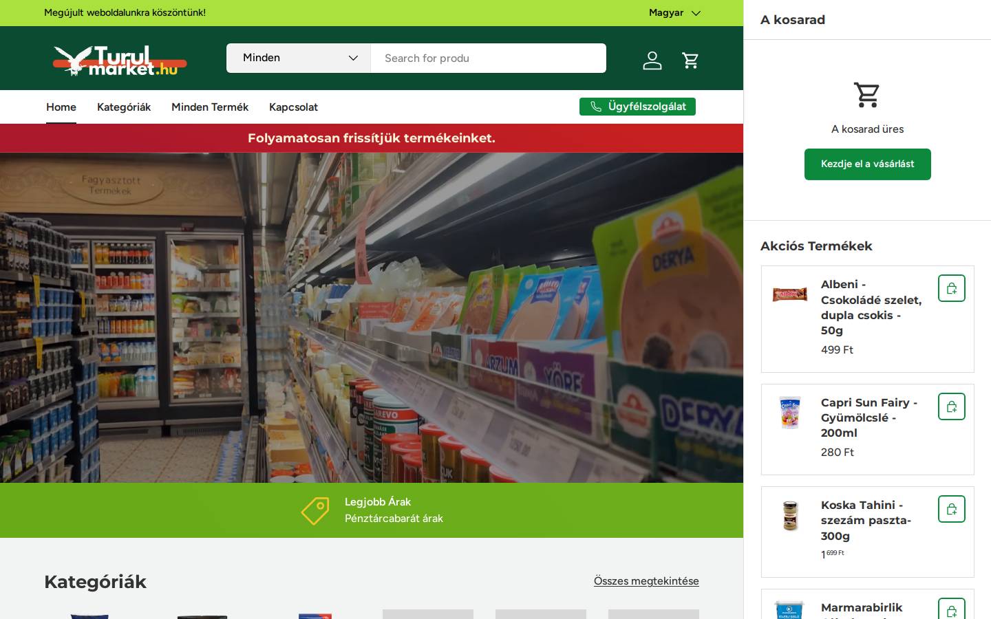 torokelelmiszerbolt.hu homepage screenshot