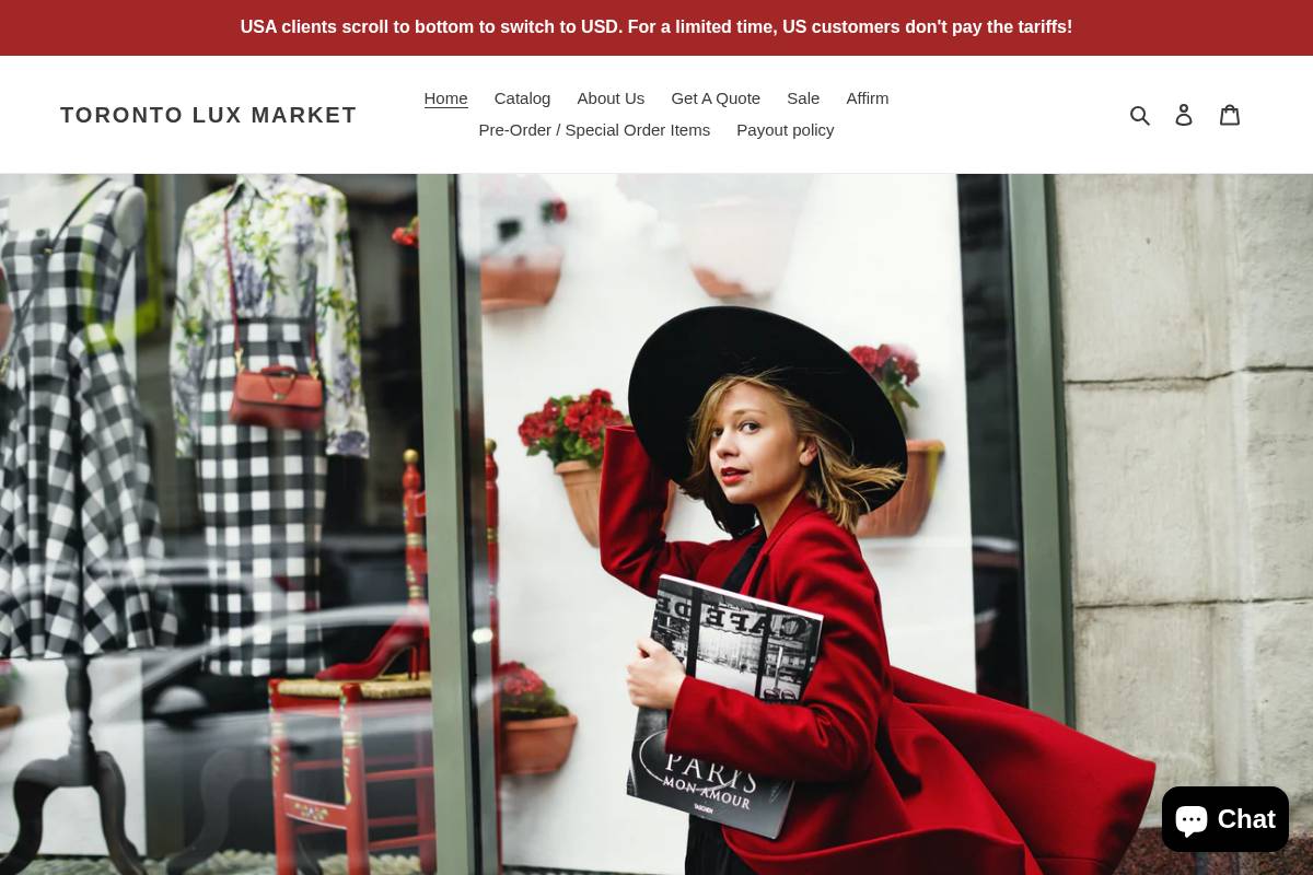 torontoluxmarket.com homepage screenshot