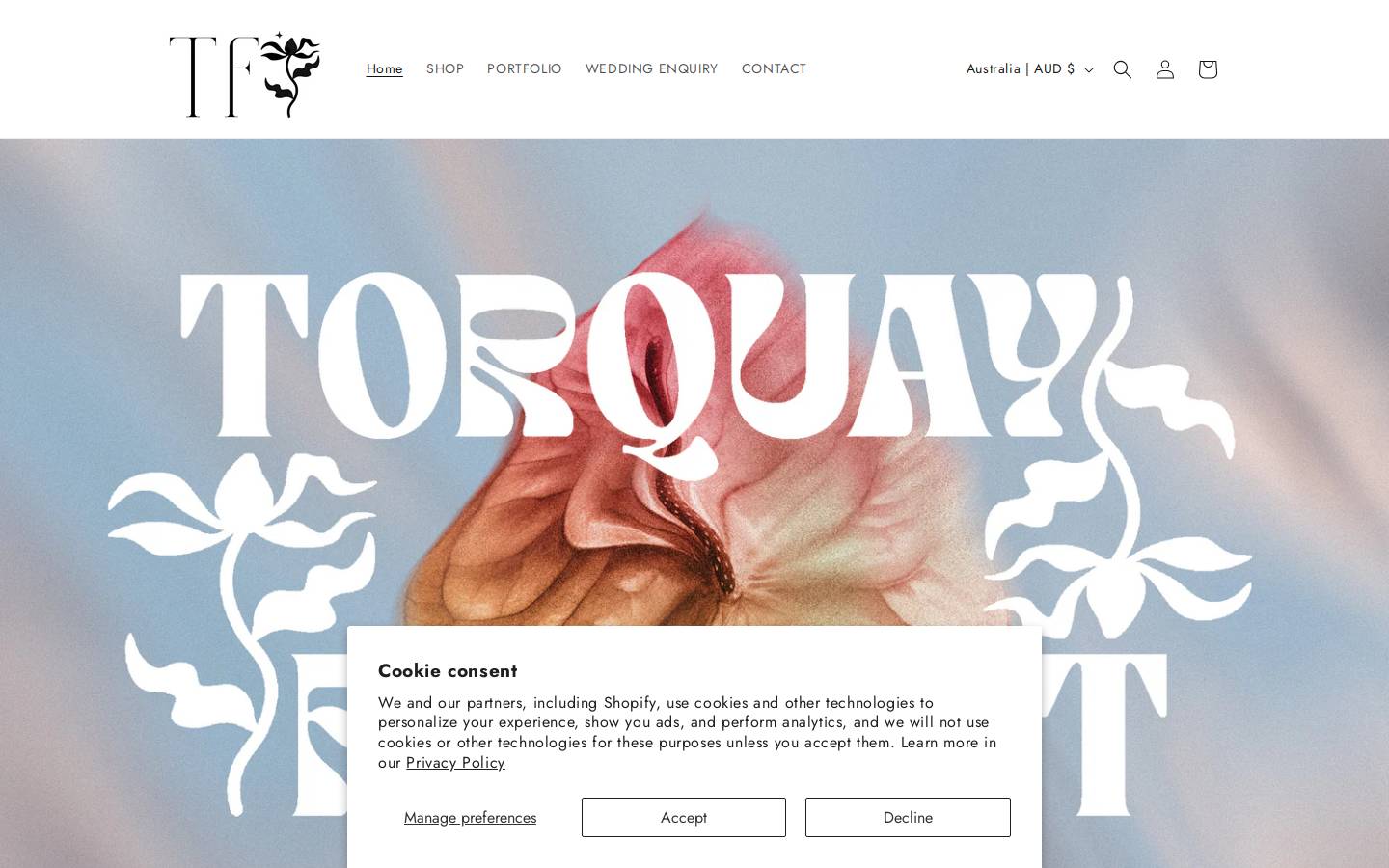 torquayflorist.com.au homepage screenshot