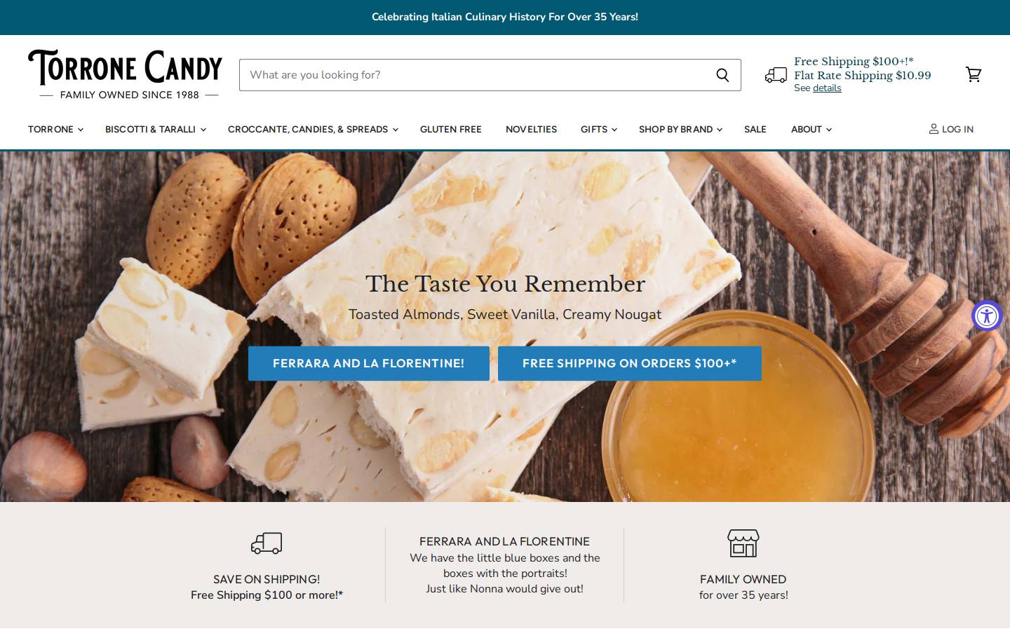 torronecandystore.us homepage screenshot