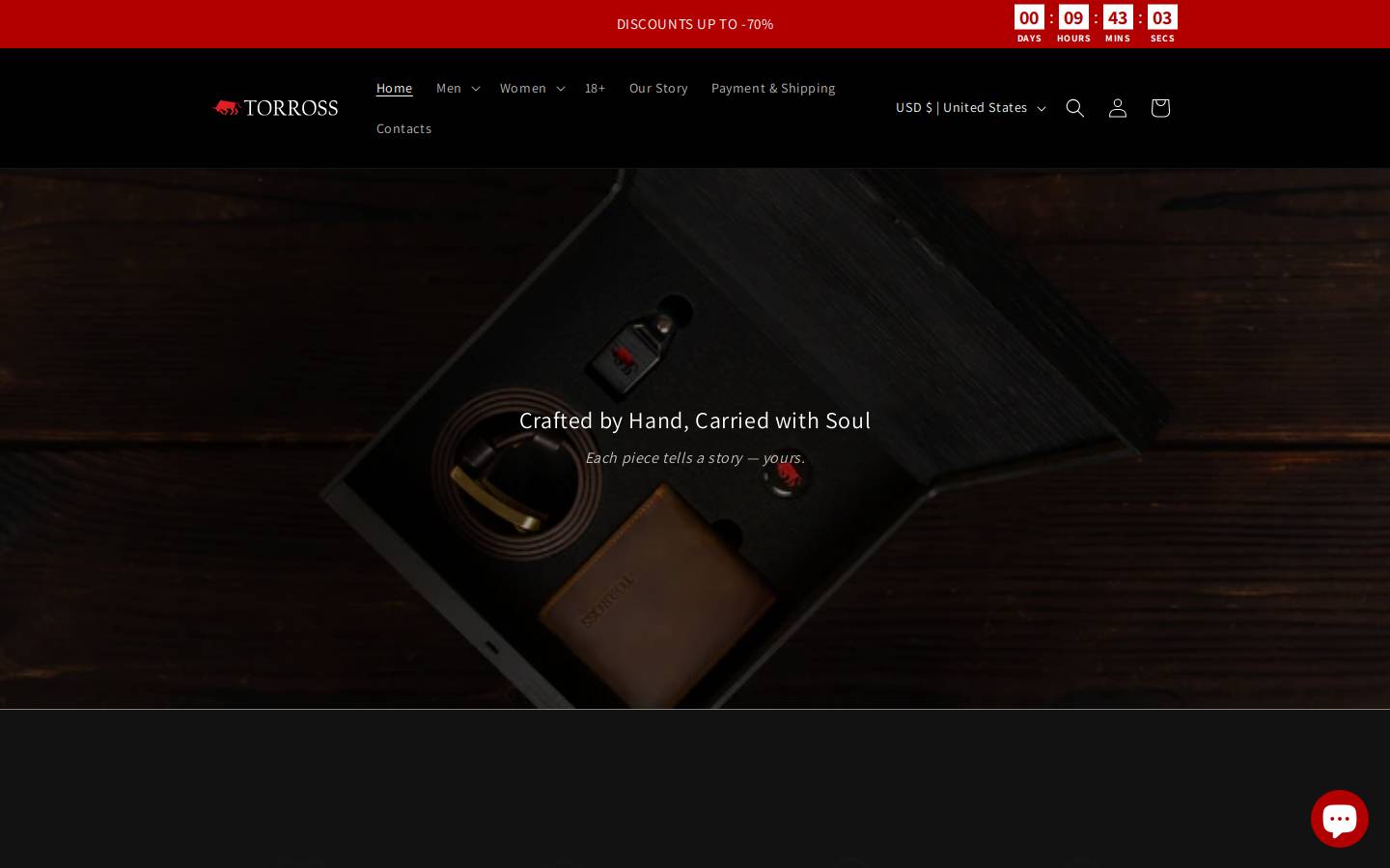 Torrosscrafted homepage screenshot