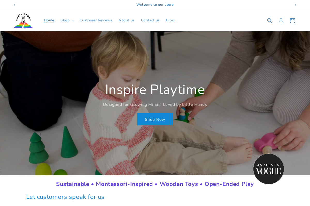 Tor's Story homepage screenshot