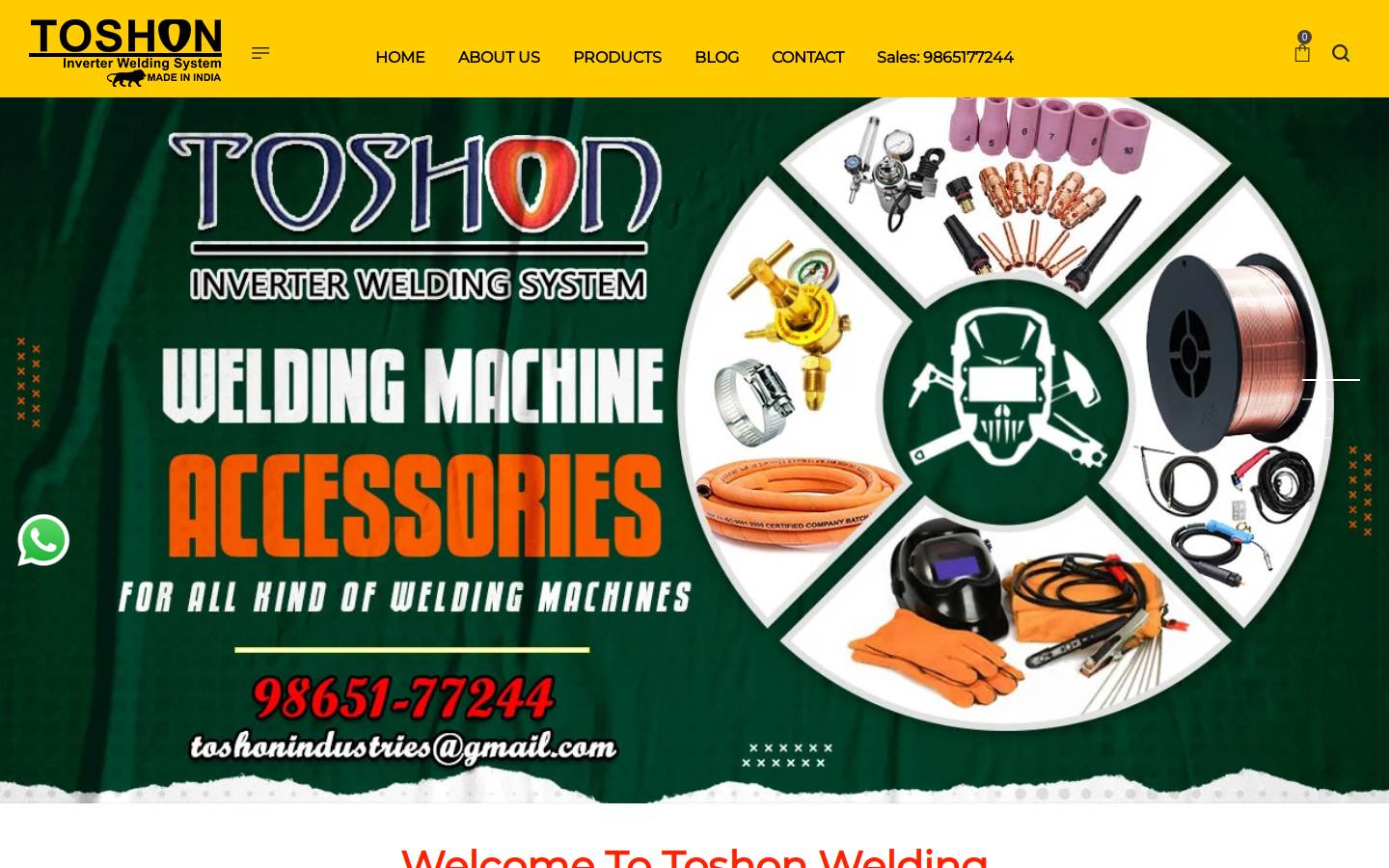 toshonwelding.com homepage screenshot