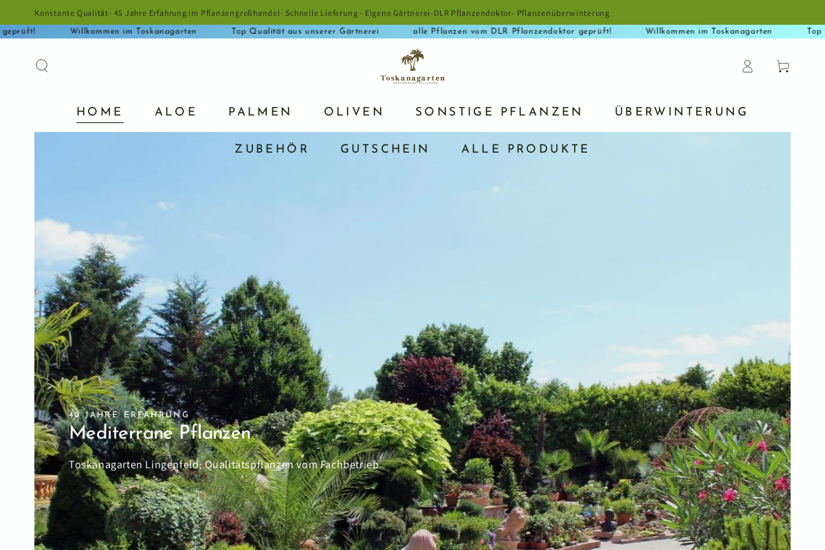 toskanagartenshop.com homepage screenshot