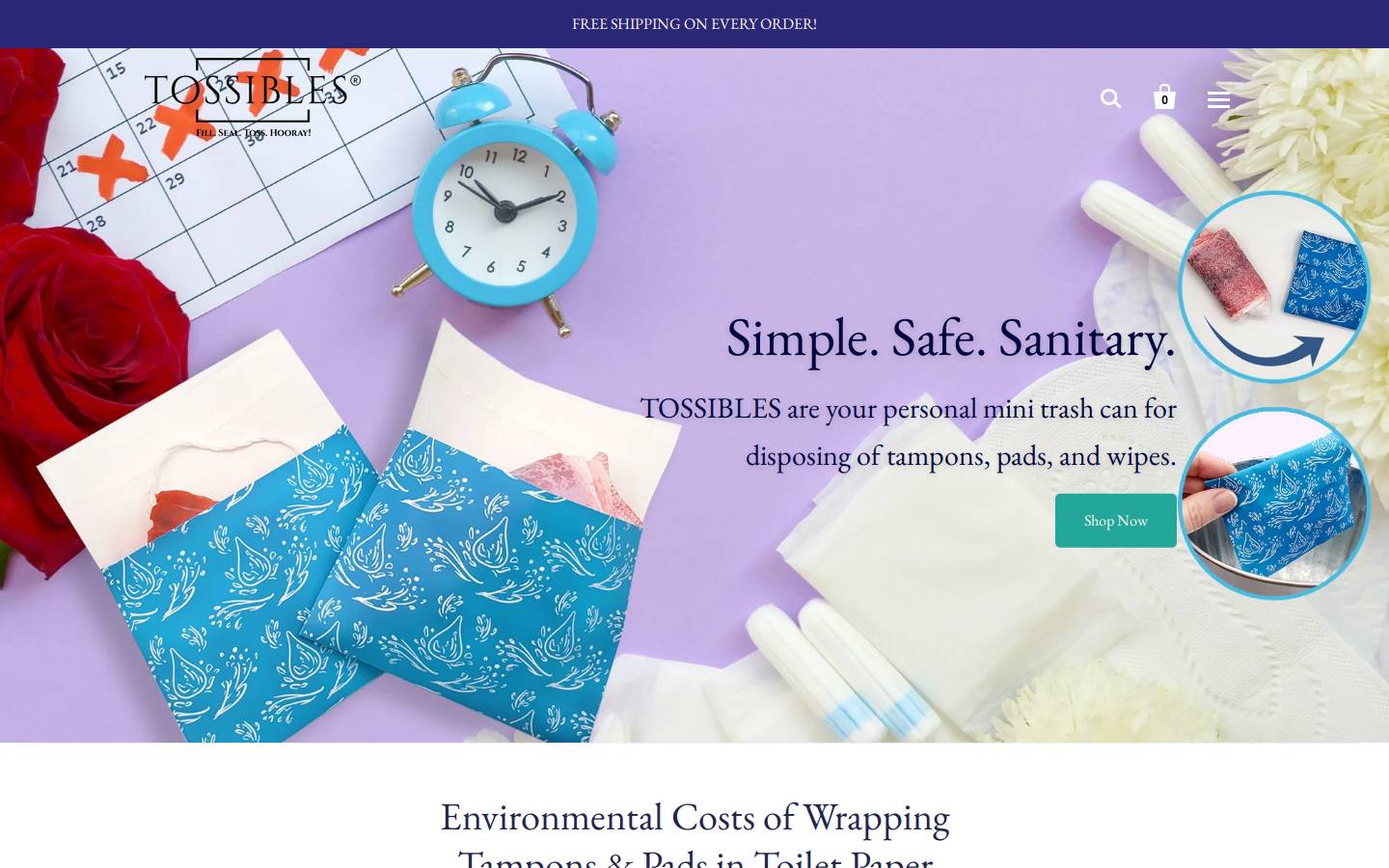 tossibles.com homepage screenshot