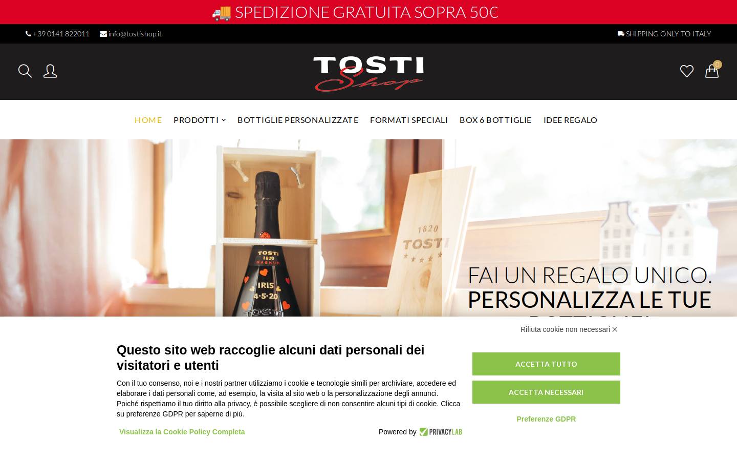 tostishop.it homepage screenshot