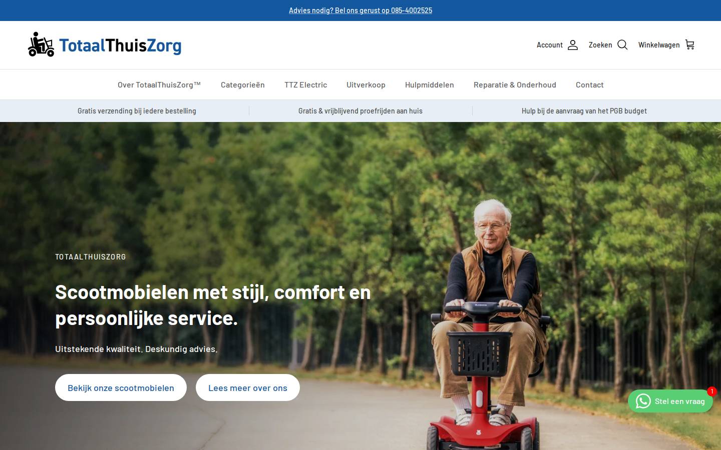 Totaalthuiszorg homepage screenshot