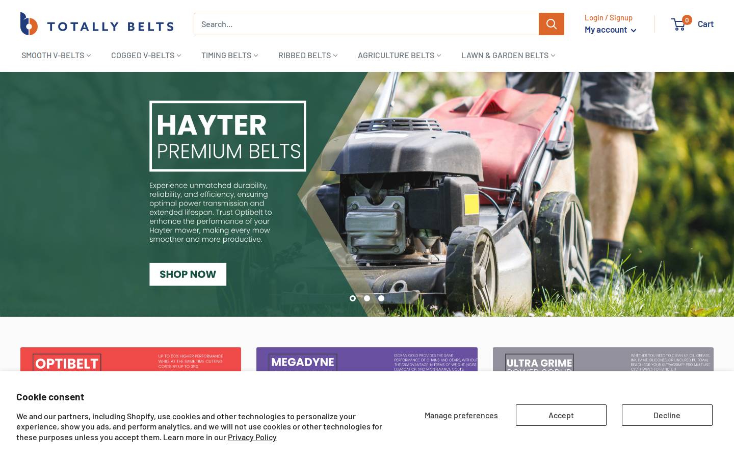 TOTALLY BELTS homepage screenshot