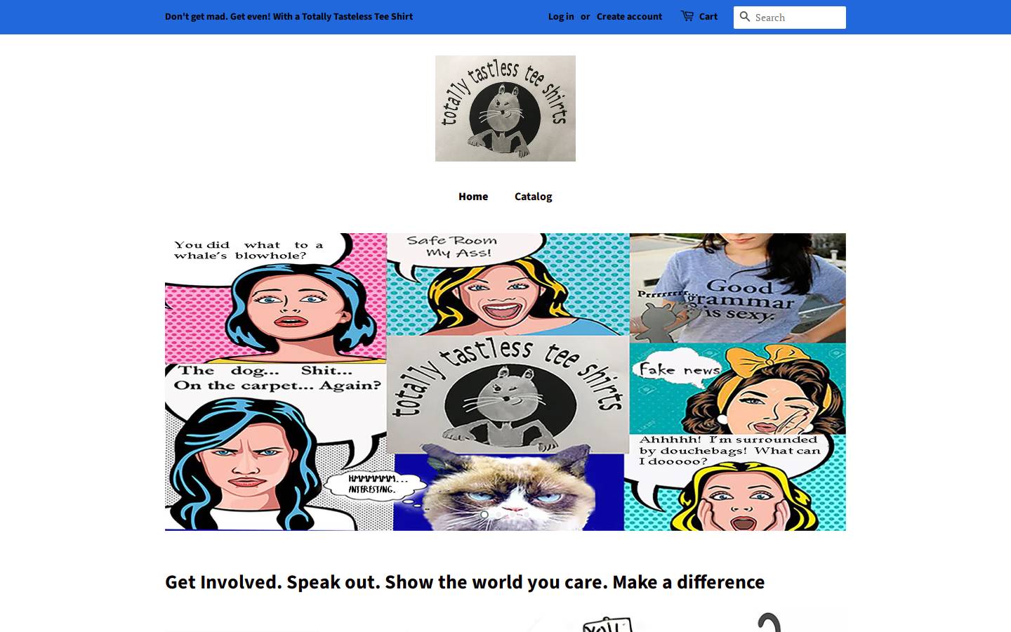 totallytastelesstshirtshop.com homepage screenshot