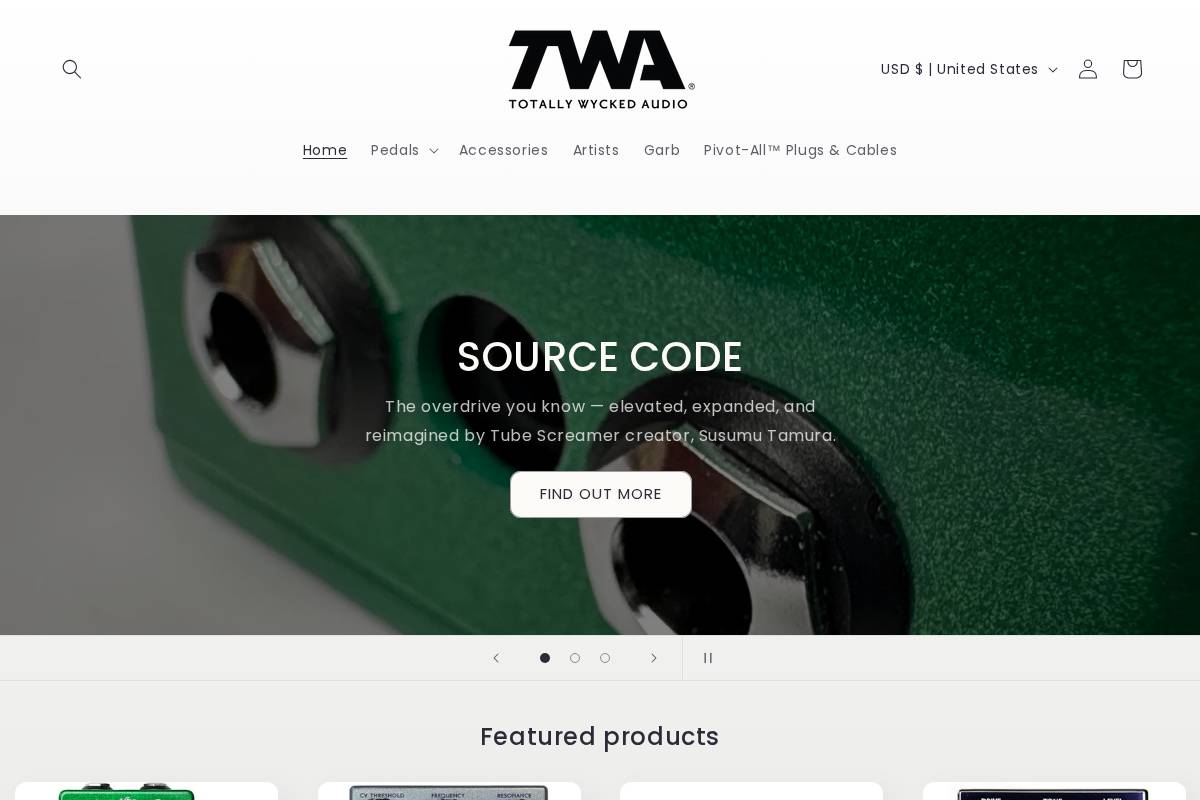 totallywyckedaudio.com homepage screenshot