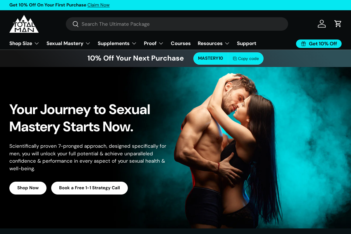 Totalmanshop homepage screenshot