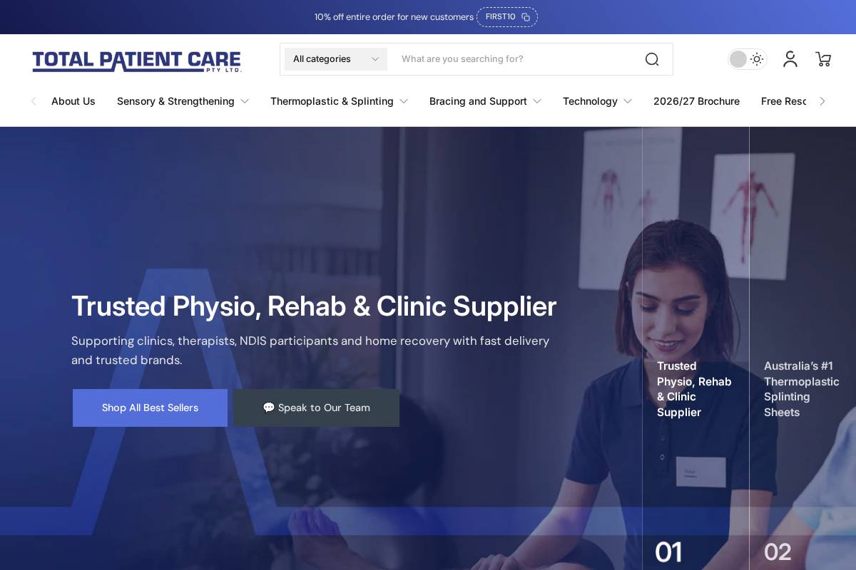 totalpatientcare.com.au homepage screenshot