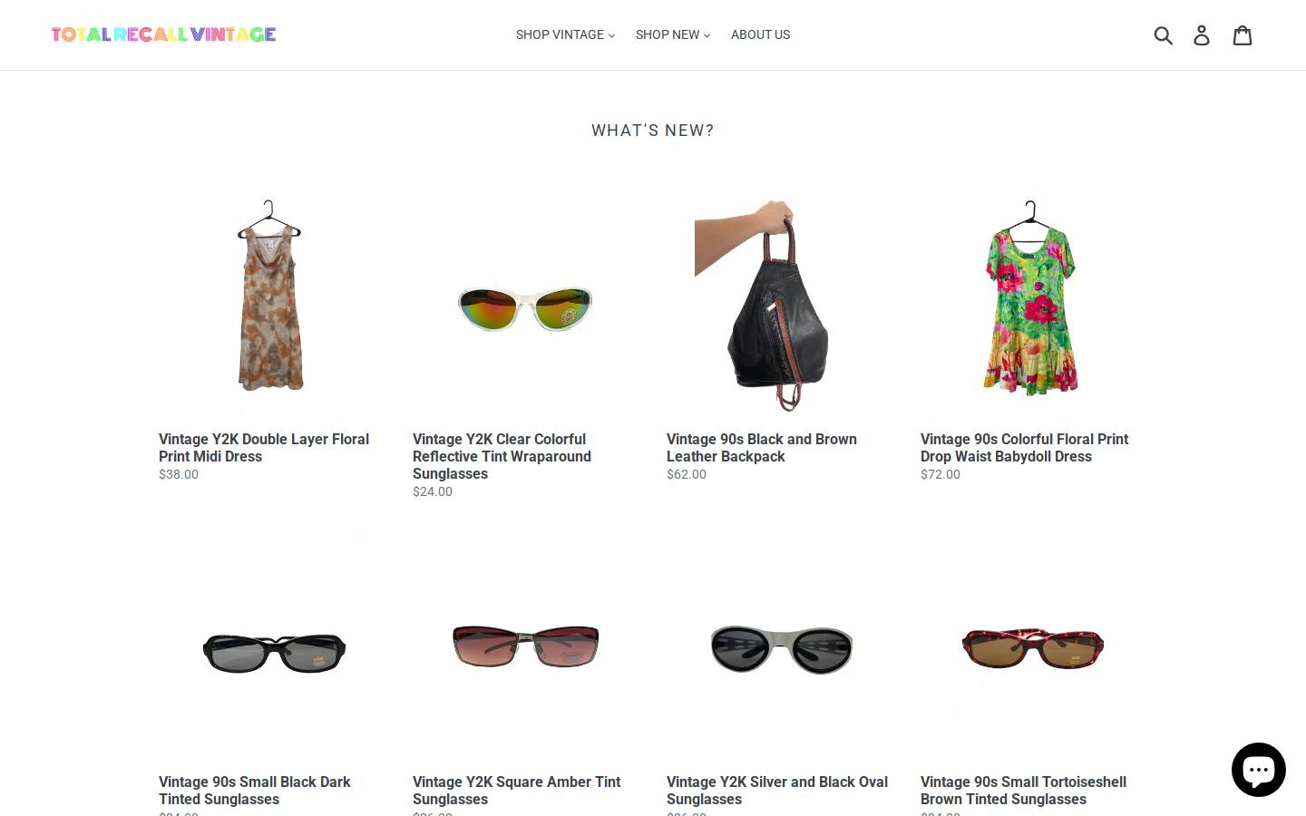 totalrecallvintage.com homepage screenshot