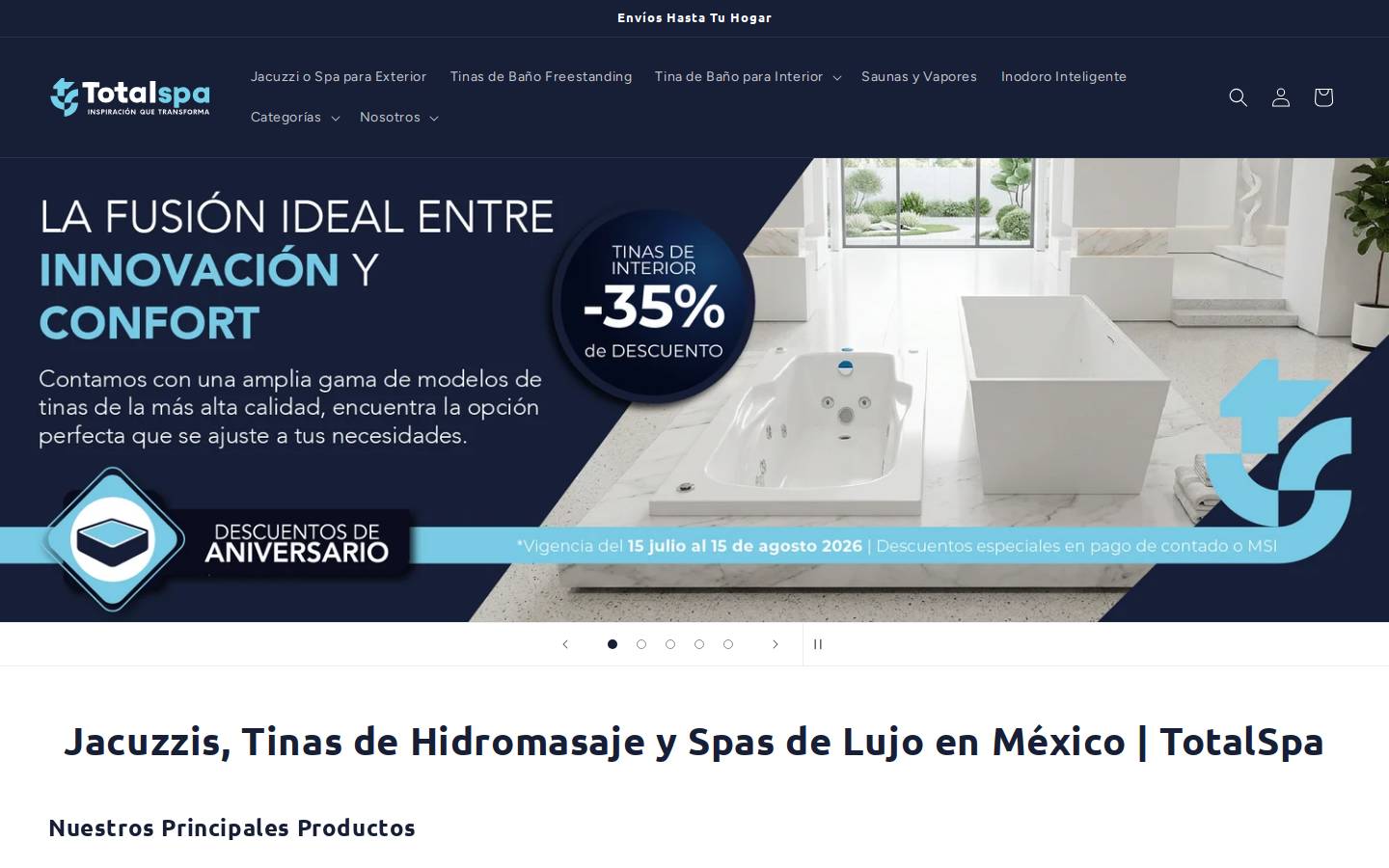 totalspatub.com.mx homepage screenshot