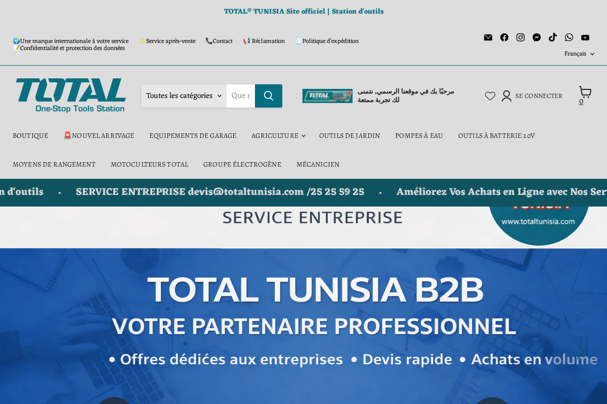 TOTAL TOOLS TUNISIA Site officiel | Station d'outils homepage screenshot